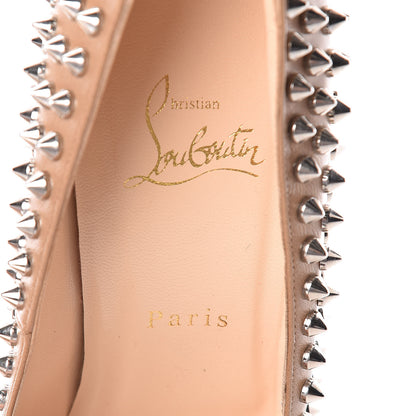 Christian Louboutin Nappa Bianca Spikes 140 Pumps 39.5 Nude Silver 6 of 10