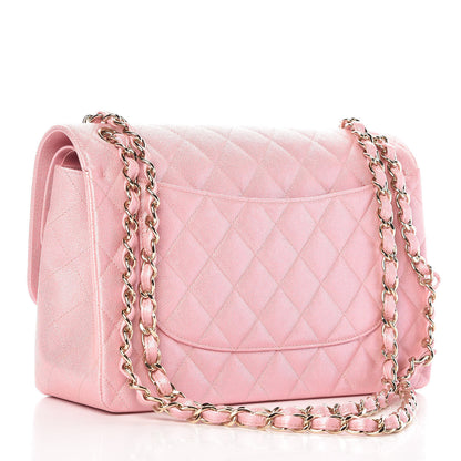 Chanel Iridescent Caviar Quilted Jumbo Double Flap Rose Pink 3 of 9