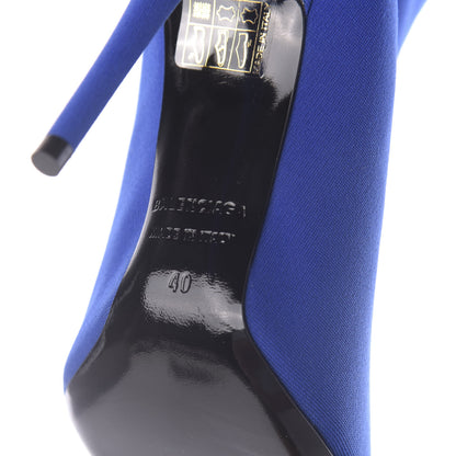 Balenciaga Jersey Crepe Pointed Toe Knife Booties 40 Bleu Sapphir 8 of 9