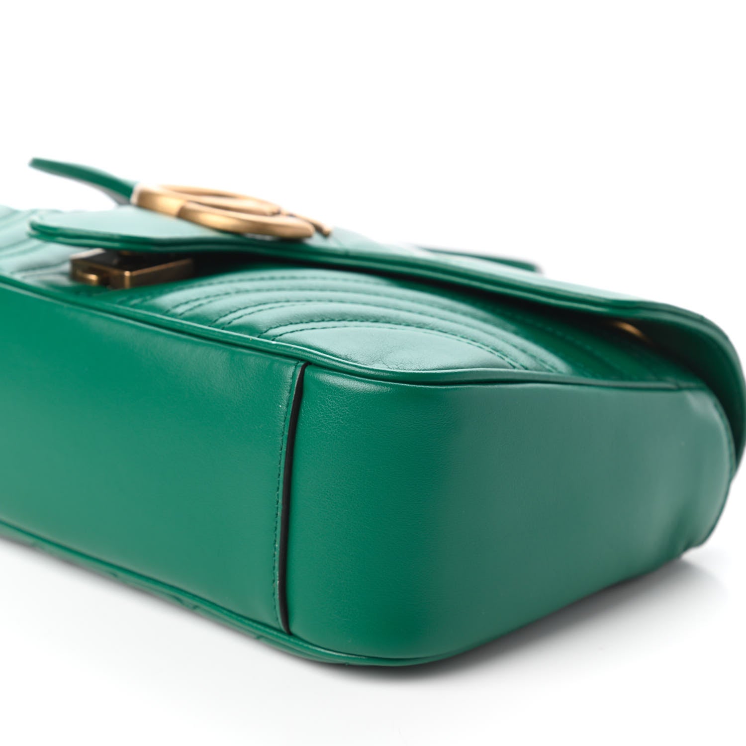 Gucci Calfskin Matelasse Small GG Marmont Shoulder Bag Emerald Green 7 of 10
