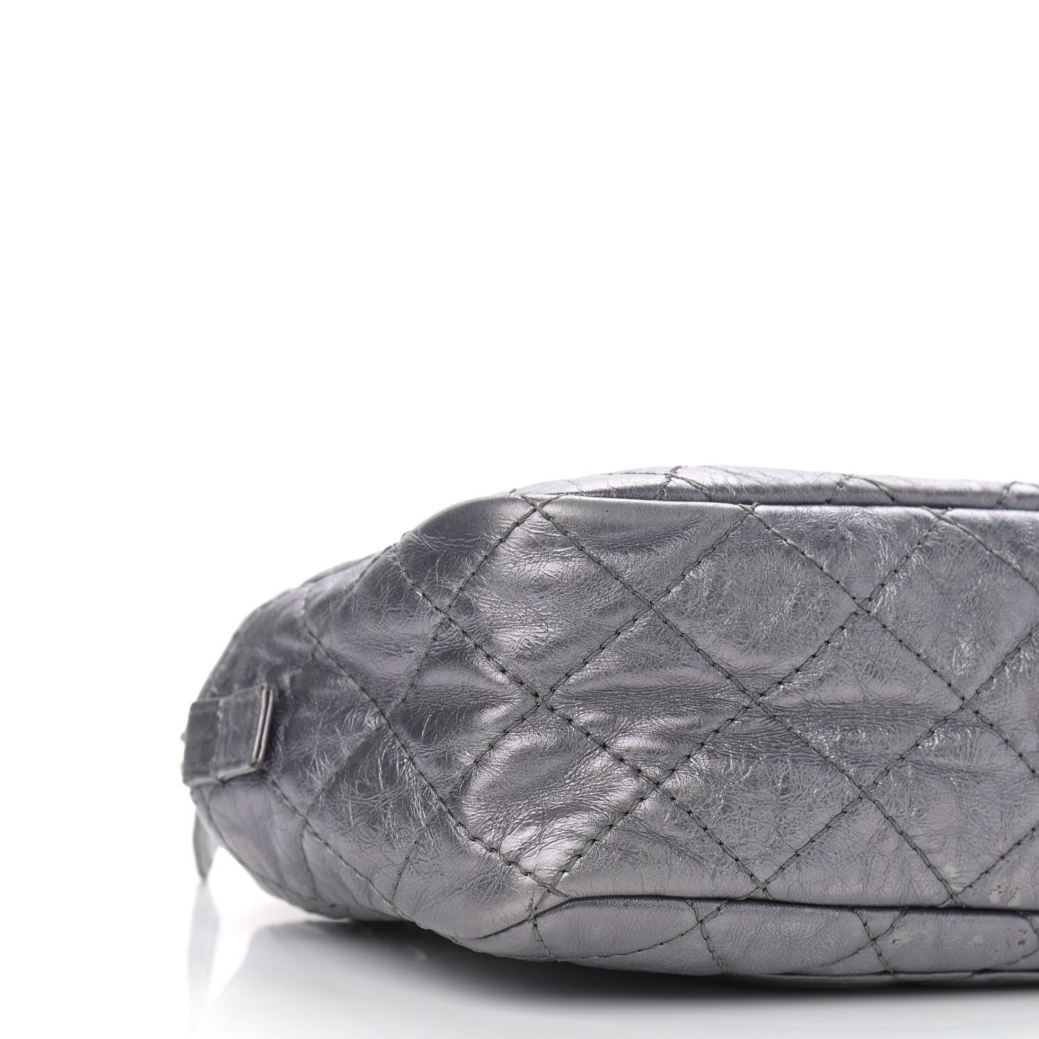 Chanel Metallic Aged Calfskin Quilted Medium Reissue Camera Case Dark Silver 9 of 13