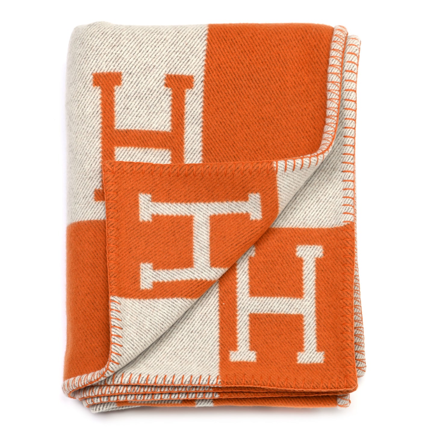 Wool Cashmere Signature Classic Avalon Blanket Ecru Potiron
