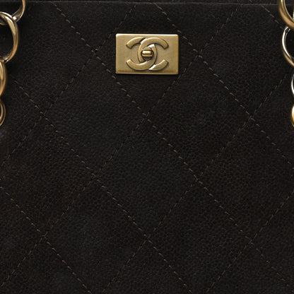 Chanel Suede Caviar Stitched CC Shoulder Bag Brown 8 of 12