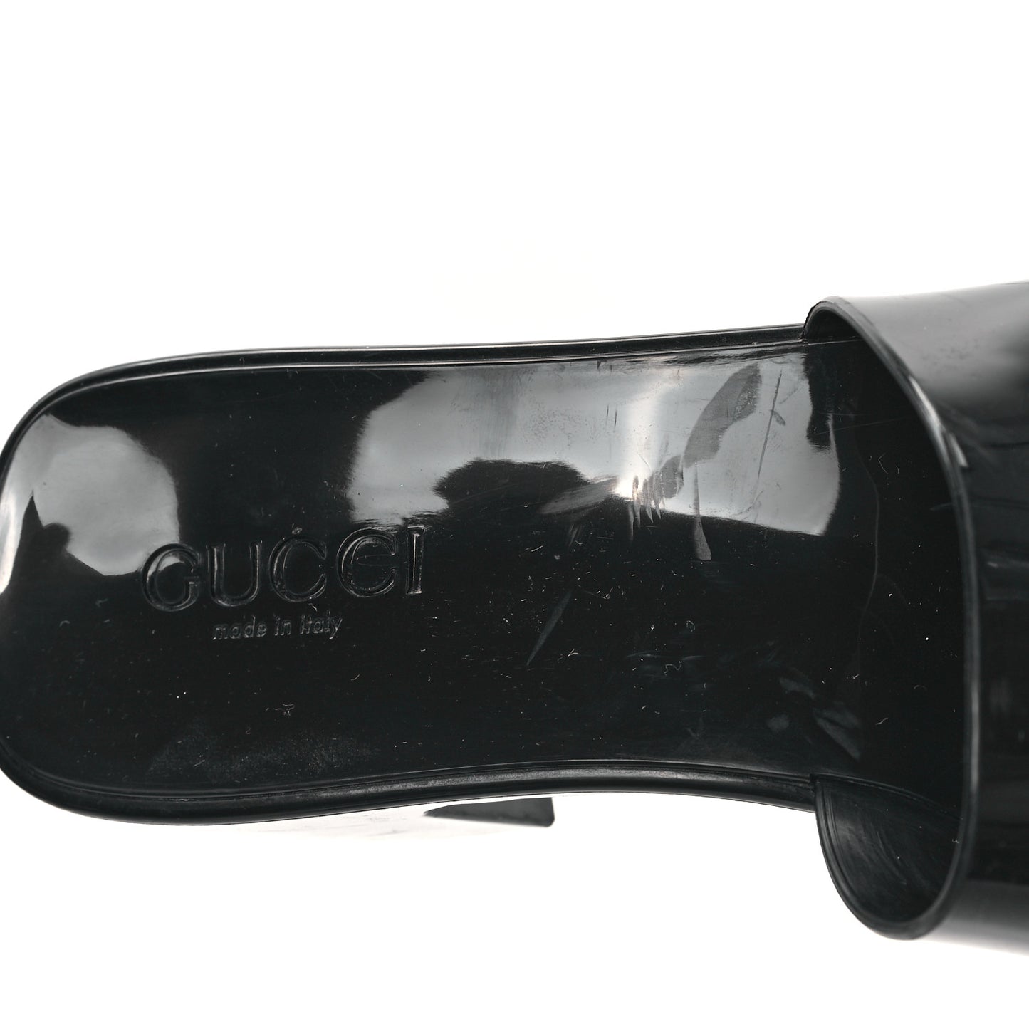 Rubber Gucci Logo Womens Platform 20/60mm Slide Sandals 40 Black