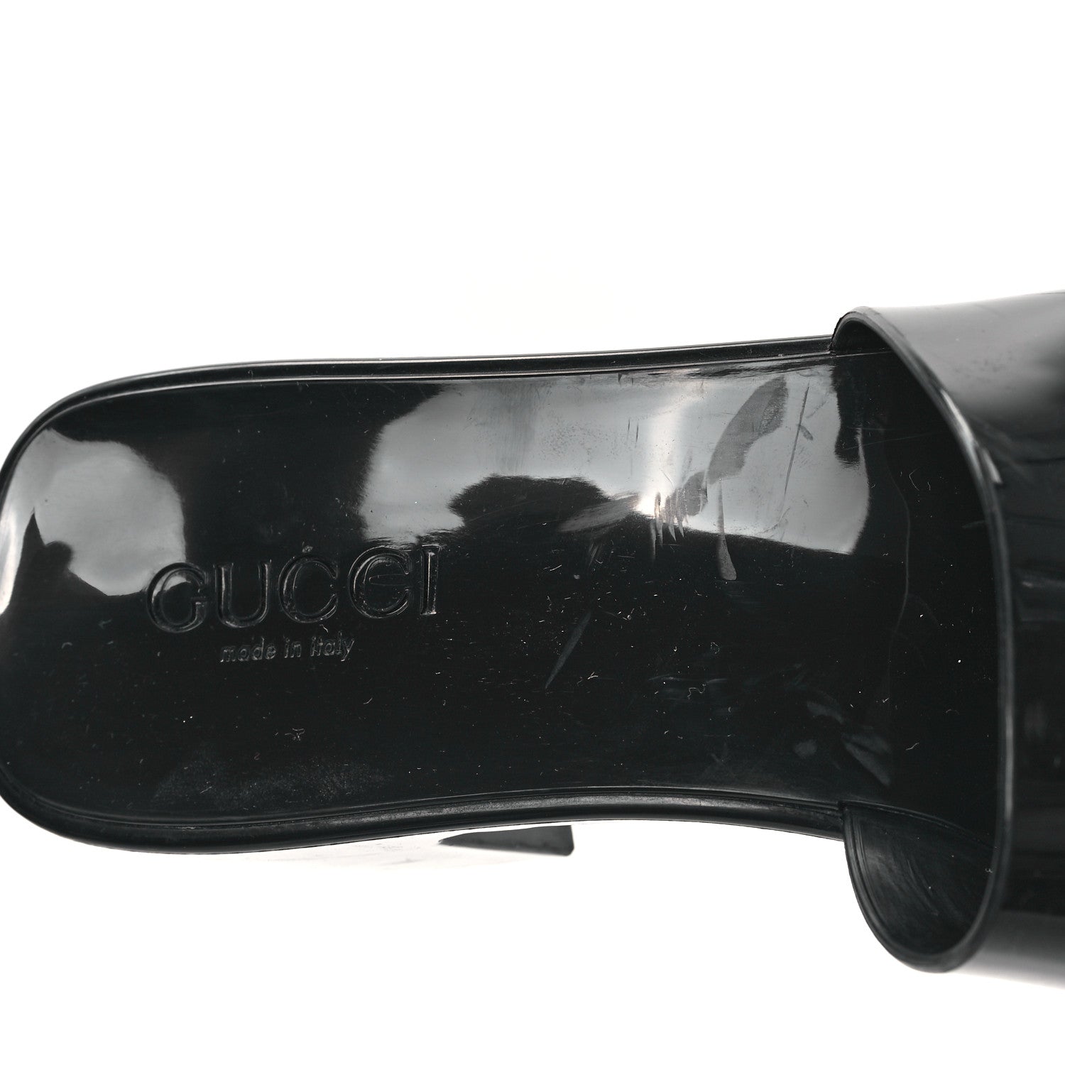 Gucci Rubber Gucci Logo Womens Platform 20/60mm Slide Sandals 40 Black 9 of 11