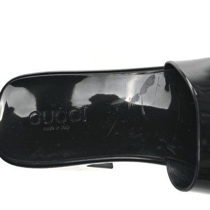 Gucci Rubber Gucci Logo Womens Platform 20/60mm Slide Sandals 40 Black 9 of 11