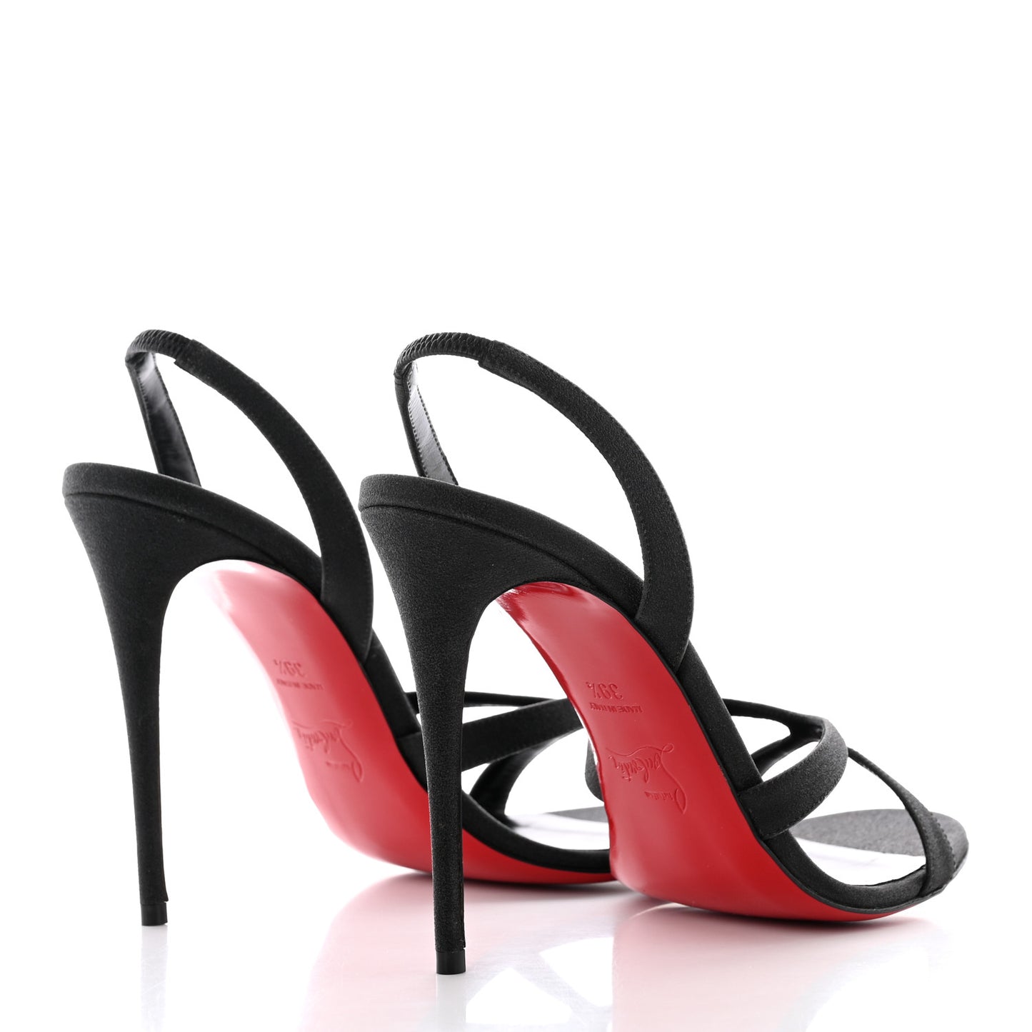 Glitter Calfskin Emilie 100 Slingback Sandals 39.5 Black
