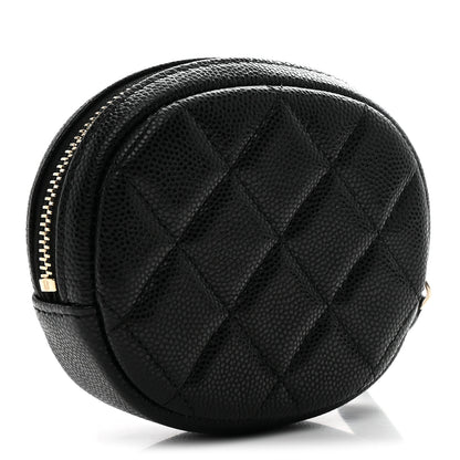 Chanel Caviar Quilted Zip Around Classic Coin Purse Black 3 of 8