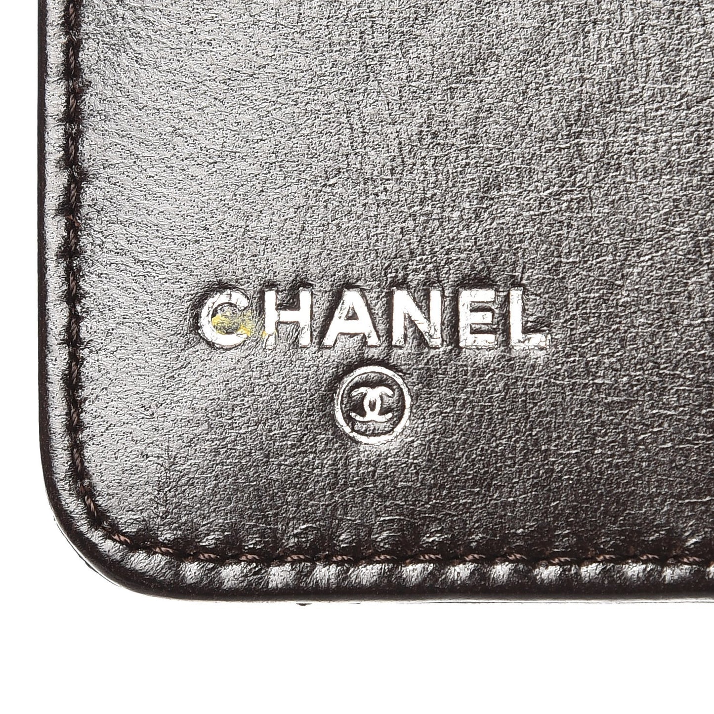 Glazed Lambskin Quilted Agenda Cover Brown