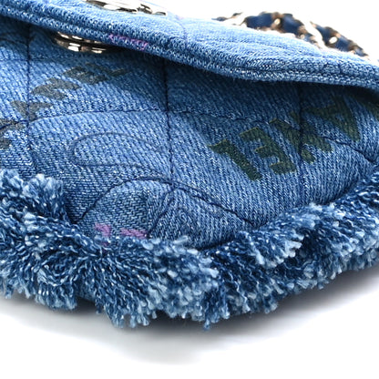 Chanel Denim Quilted Denim Mood Clutch With Chain Blue Multicolor 9 of 10