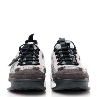 Chanel Suede Calfskin Mixed Fibers CC Sneakers 38.5 Grey Dark Grey Light Grey 2 of 10