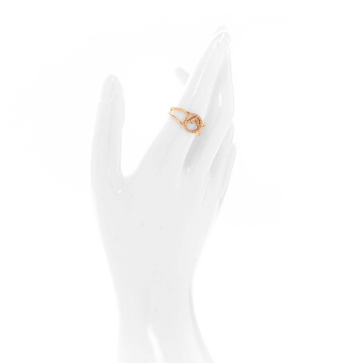 Metal Crystal F is Fendi Ring L Rose Gold