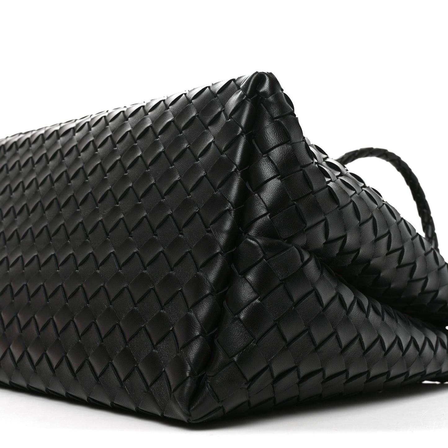 Nappa Intrecciato Large Andiamo Shoulder Bag Black