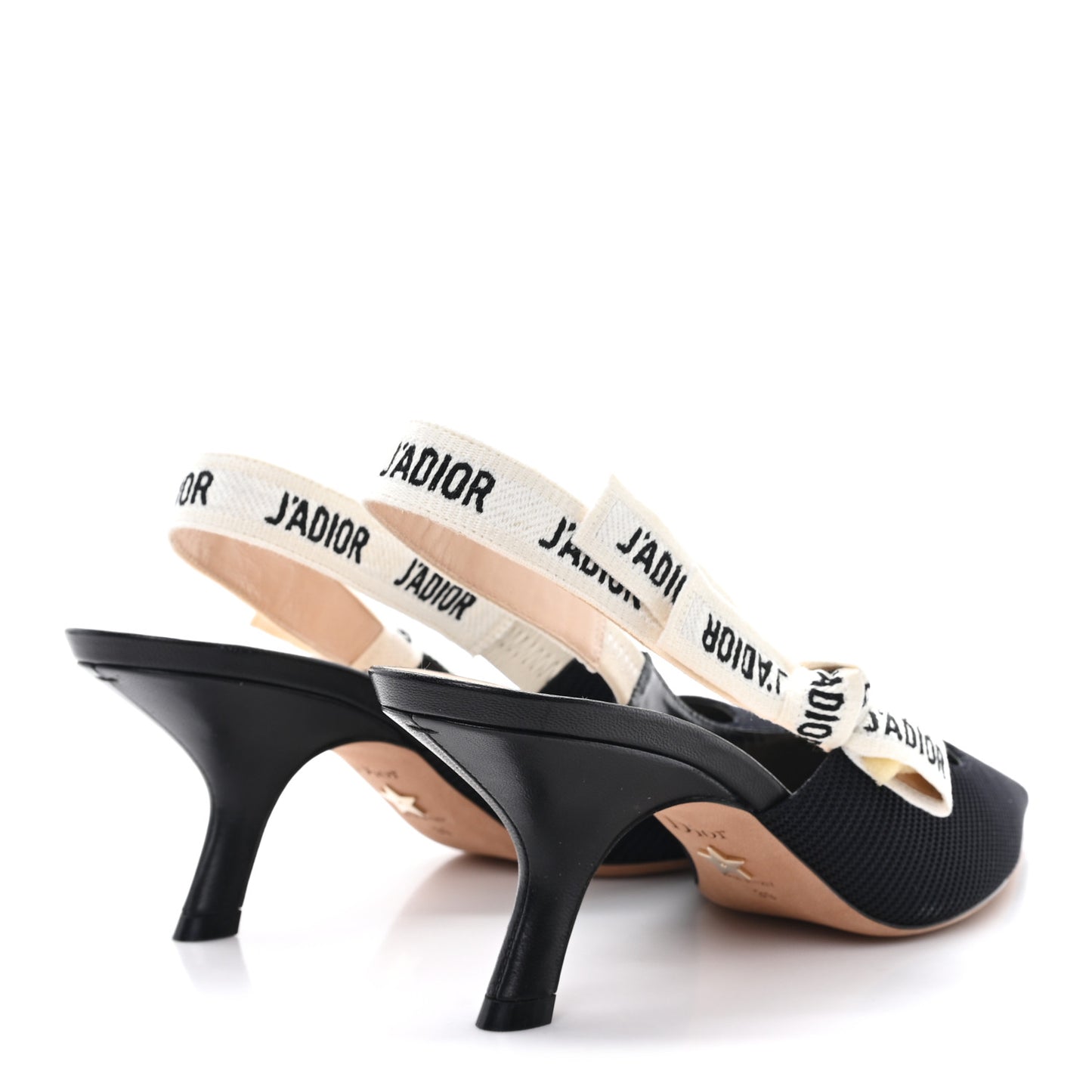 Technical Canvas Ribbon J Adior Slingback 65mm Pumps 39 Black