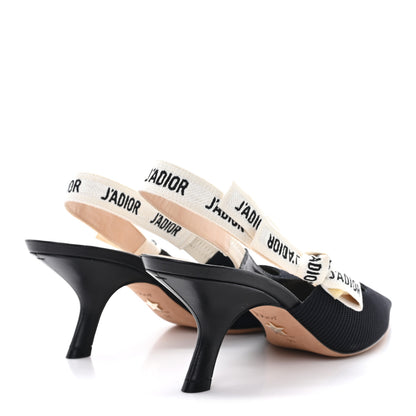 Christian Dior Technical Canvas Ribbon J Adior Slingback 65mm Pumps 39 Black 5 of 9