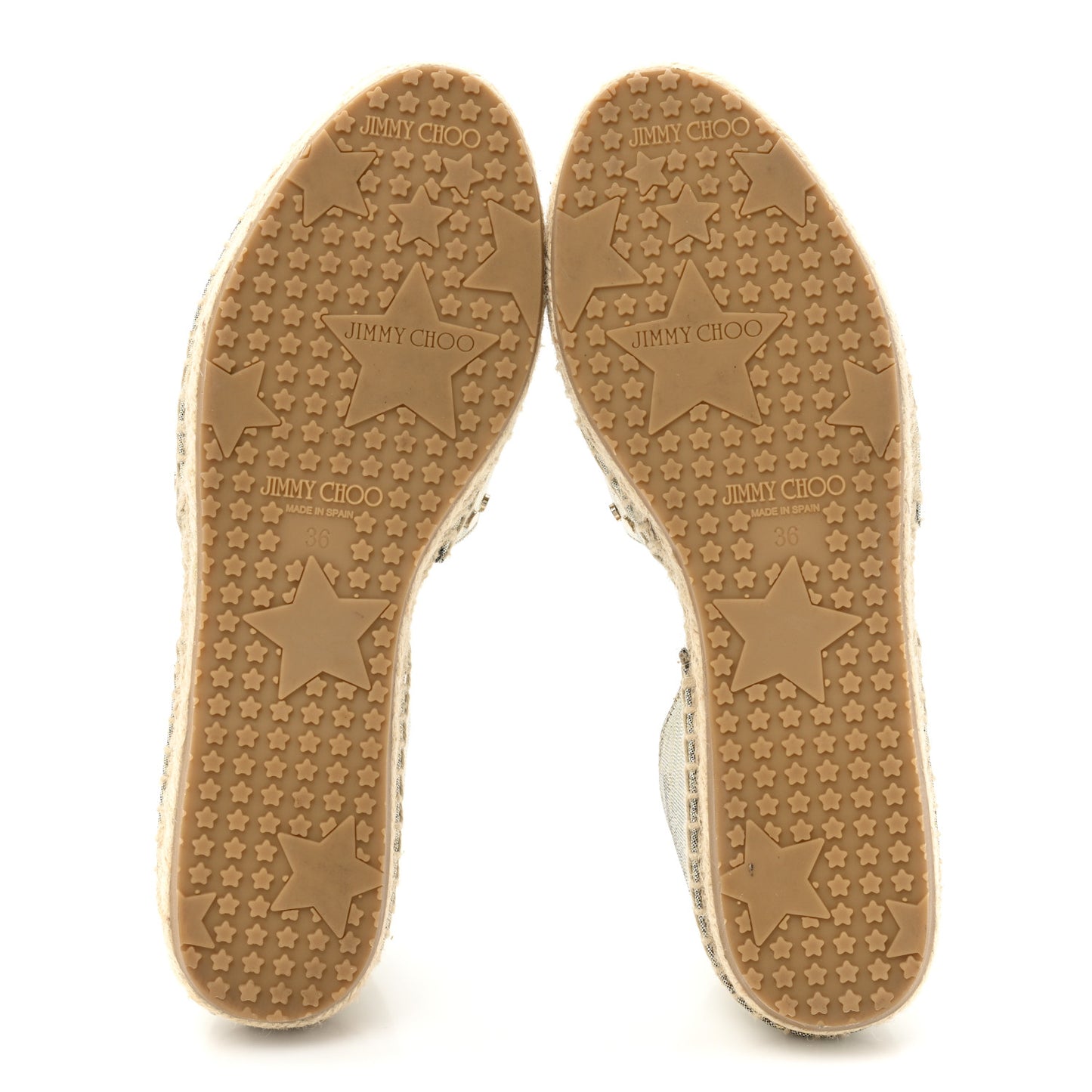 Metallic Lame Studded Dreya Espadrilles 36 Silver