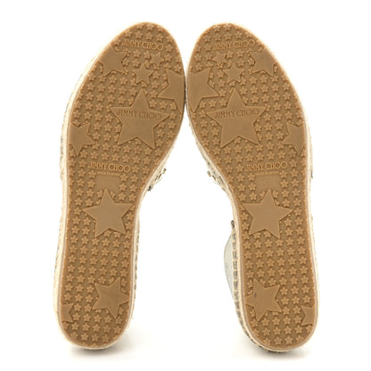 Jimmy Choo Metallic Lame Studded Dreya Espadrilles 36 Silver 5 of 10