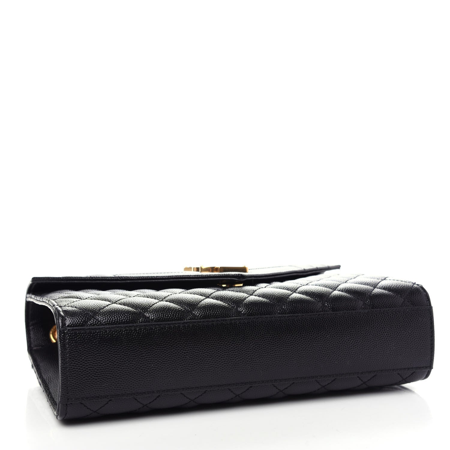 Saint Laurent Grain De Poudre Textured Mixed Matelasse Triquilt Medium Monogram Satchel Black 4 of 10