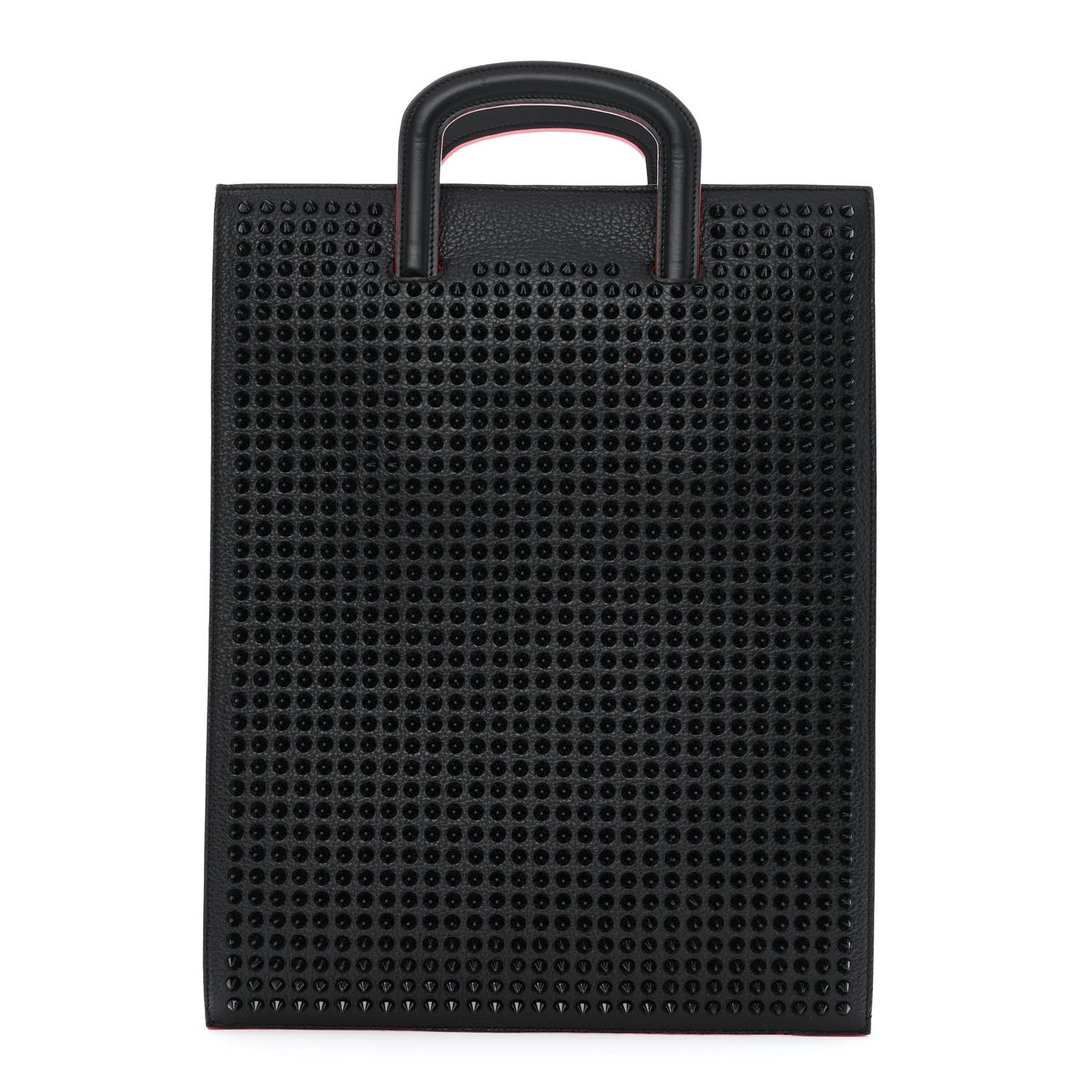 Christian Louboutin Calfskin Spiked Large Trictrac Portfolio Bag Black 1 of 12