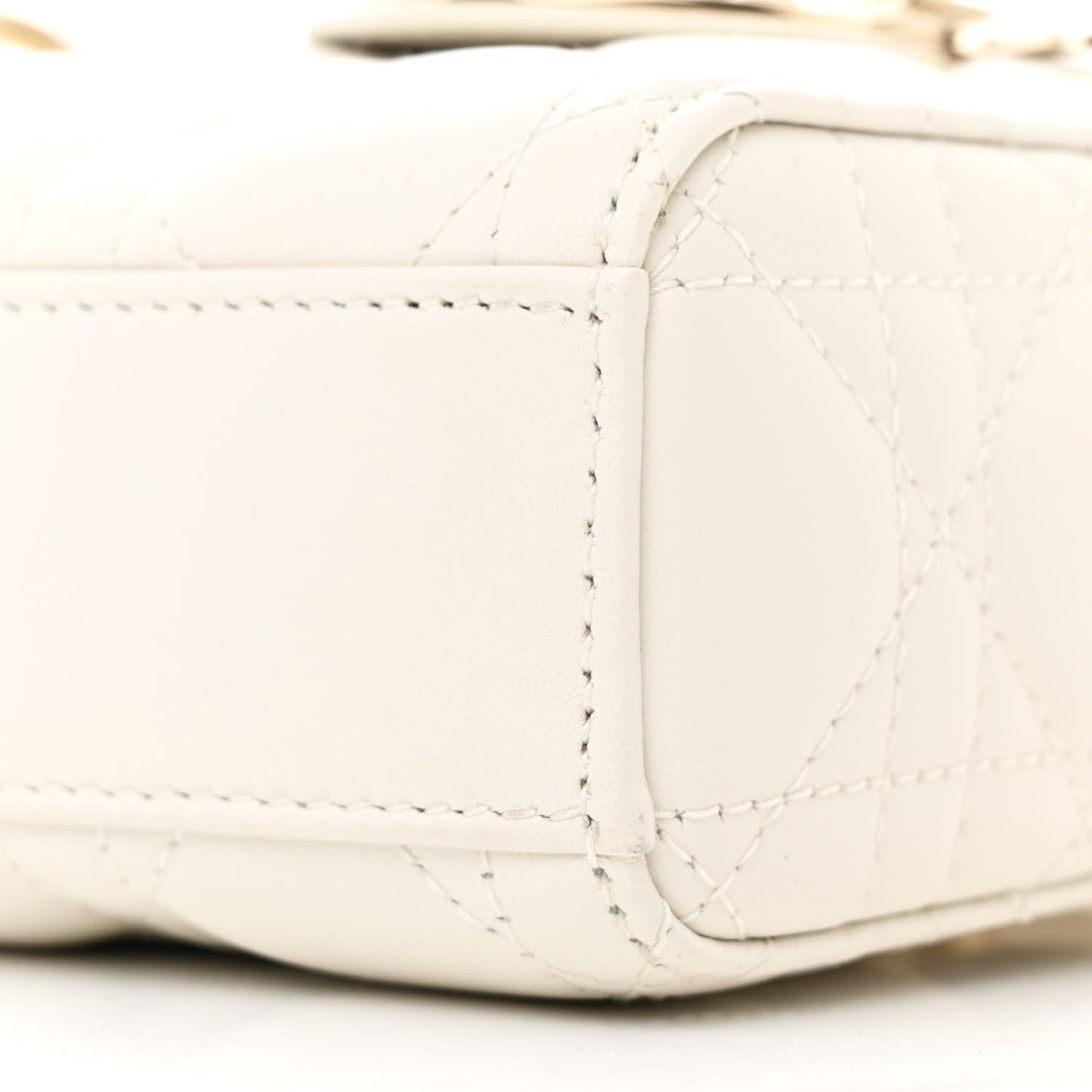 Lambskin Cannage Small Lady D-Joy Latte
