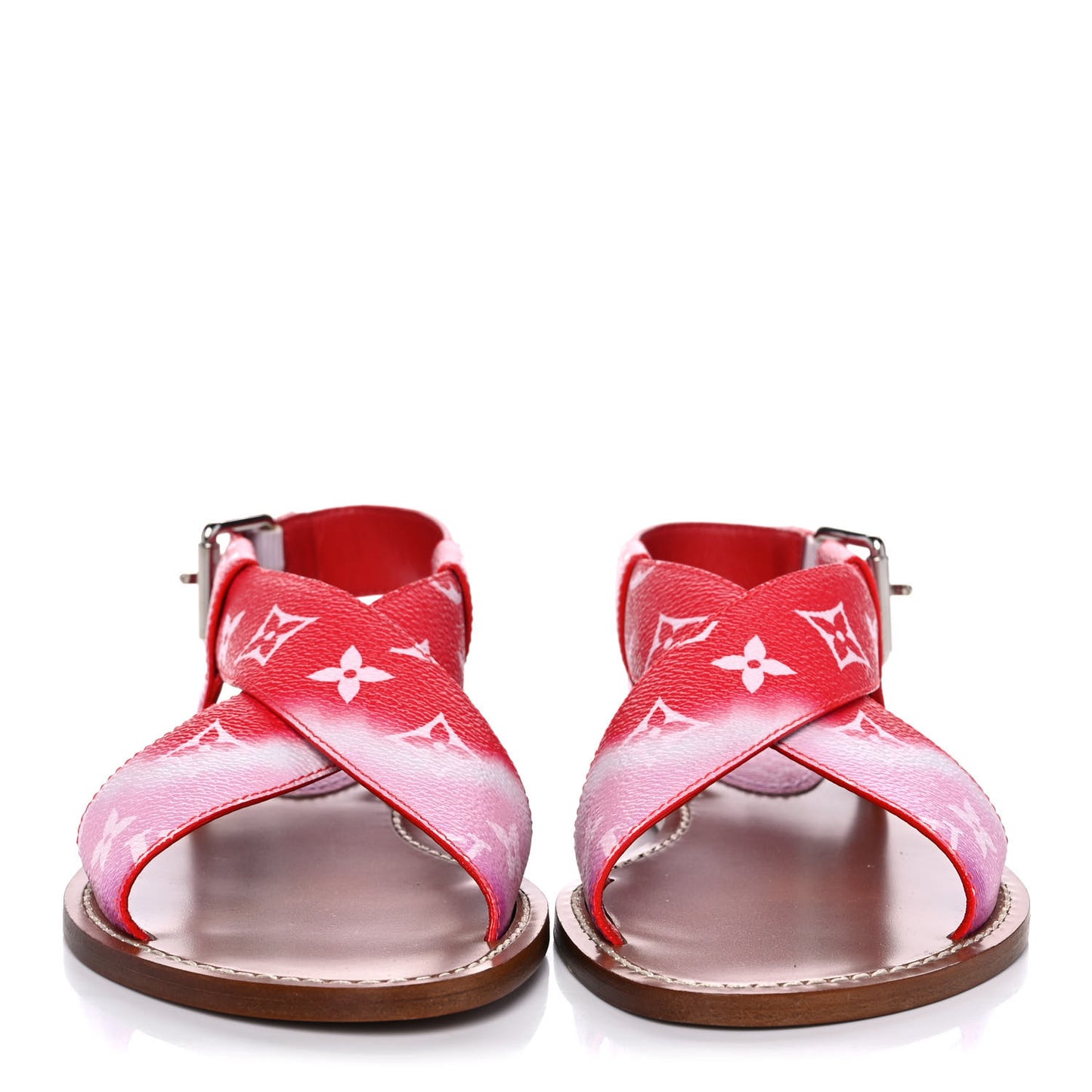 Monogram Escale Palma Flat Sandals 37 Rouge