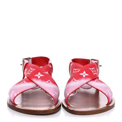Louis Vuitton Monogram Escale Palma Flat Sandals 37 Rouge 2 of 8