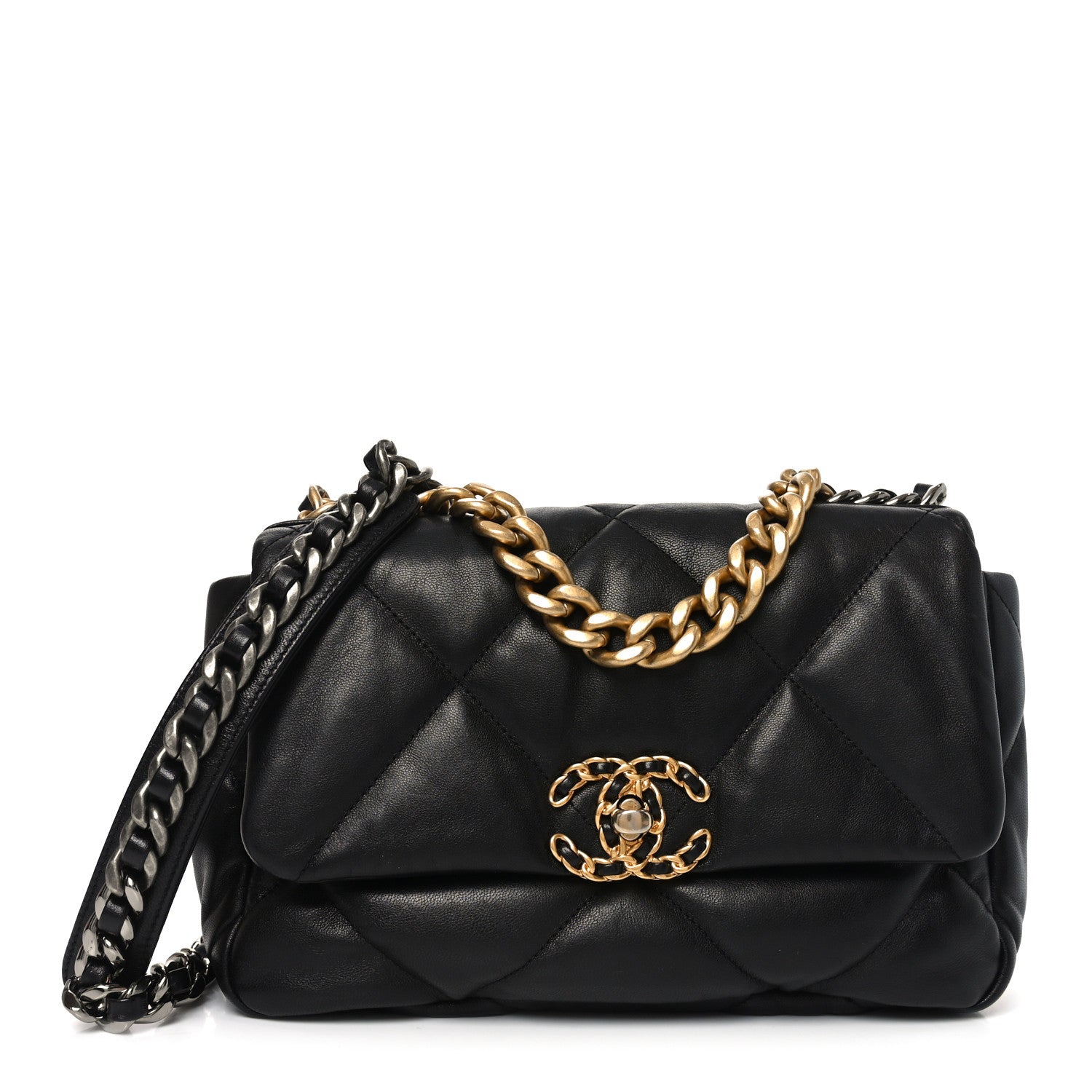 Chanel Goatskin Quilted Medium Chanel 19 Flap Black 1 of 10