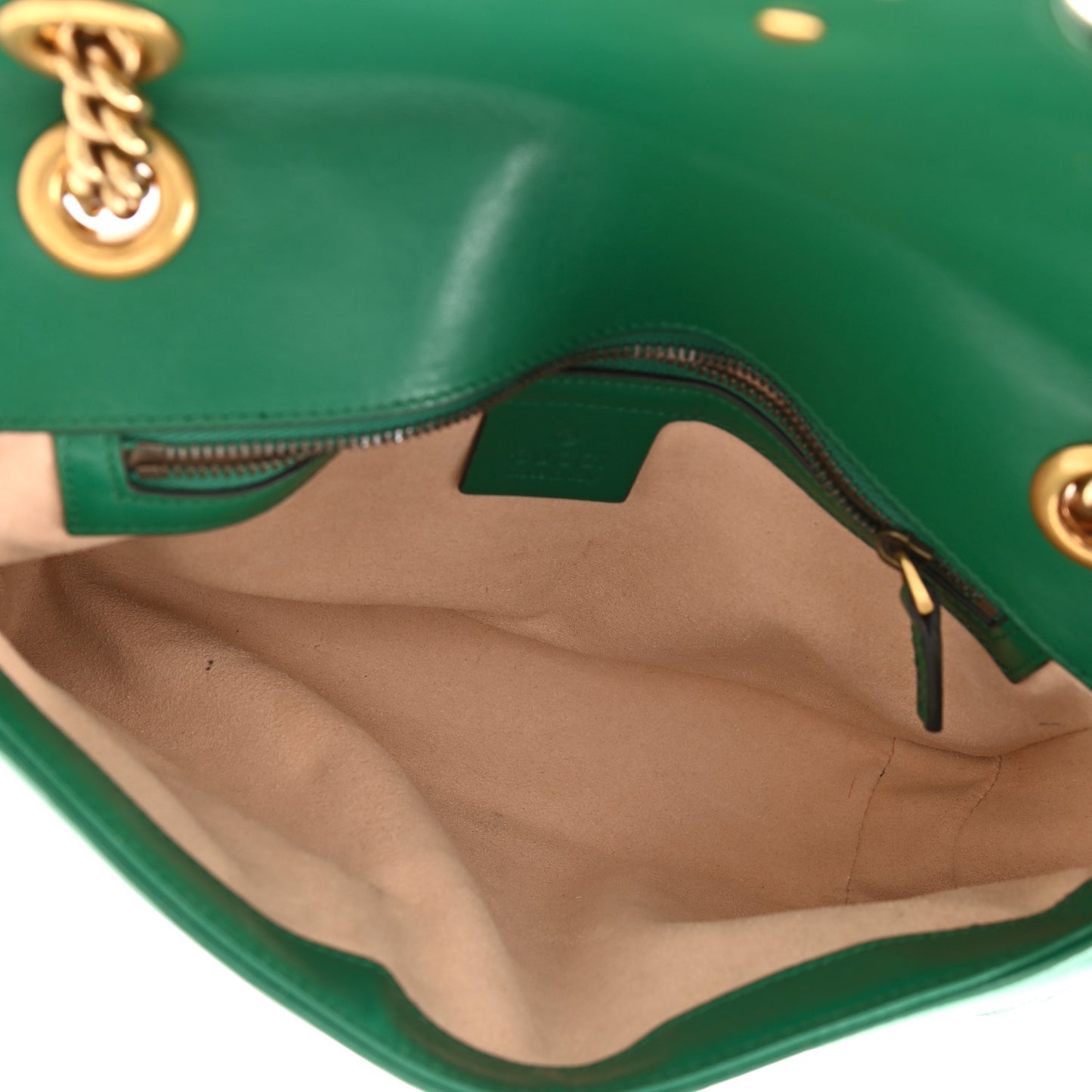 Calfskin Matelasse Small GG Marmont Shoulder Bag Emerald Green