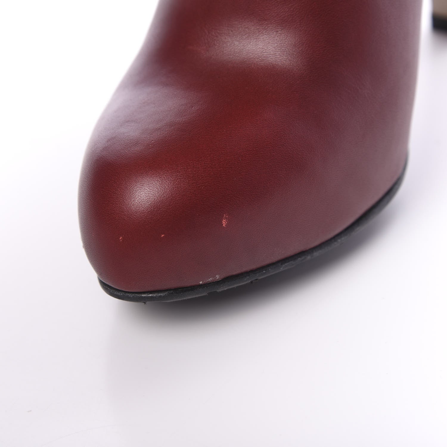Valentino Garavani Calfskin Rockstud Tall Boots 37 Dark Red 8 of 8