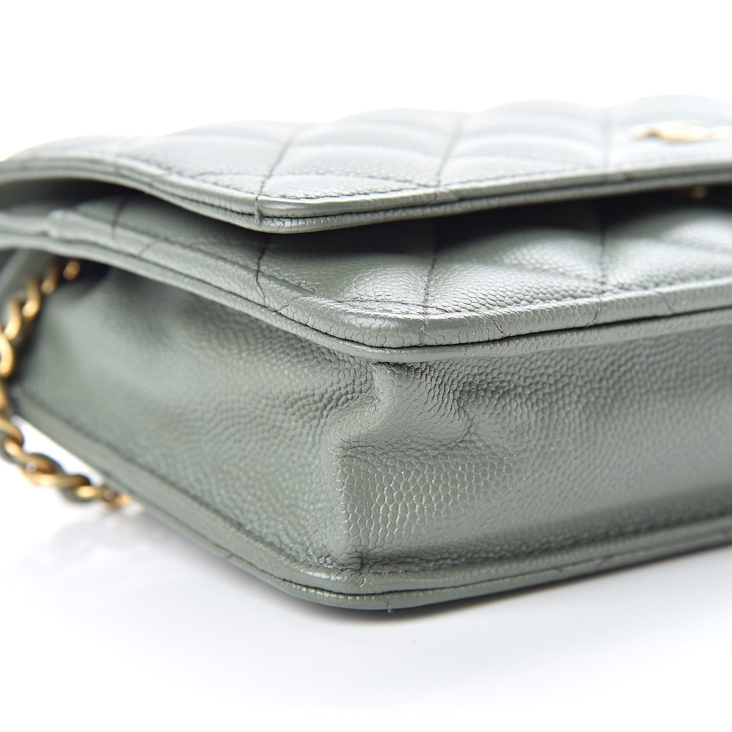 Chanel Iridescent Caviar Quilted Wallet On Chain WOC Green 10 of 12