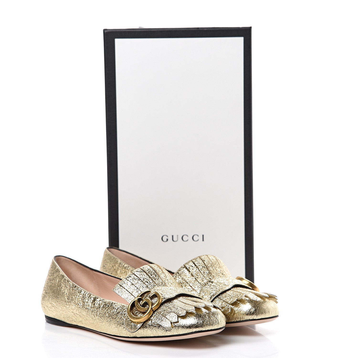 Gucci Galassia GG Marmont Fringe Flats 38 Platino 8 of 8