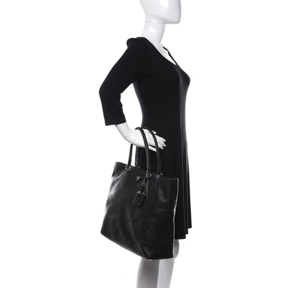 Prada Vitello Daino Shopping Tote Black 3 of 14