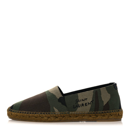 Saint Laurent Canvas Camouflage Espadrilles 41 Kaki Black 1 of 9