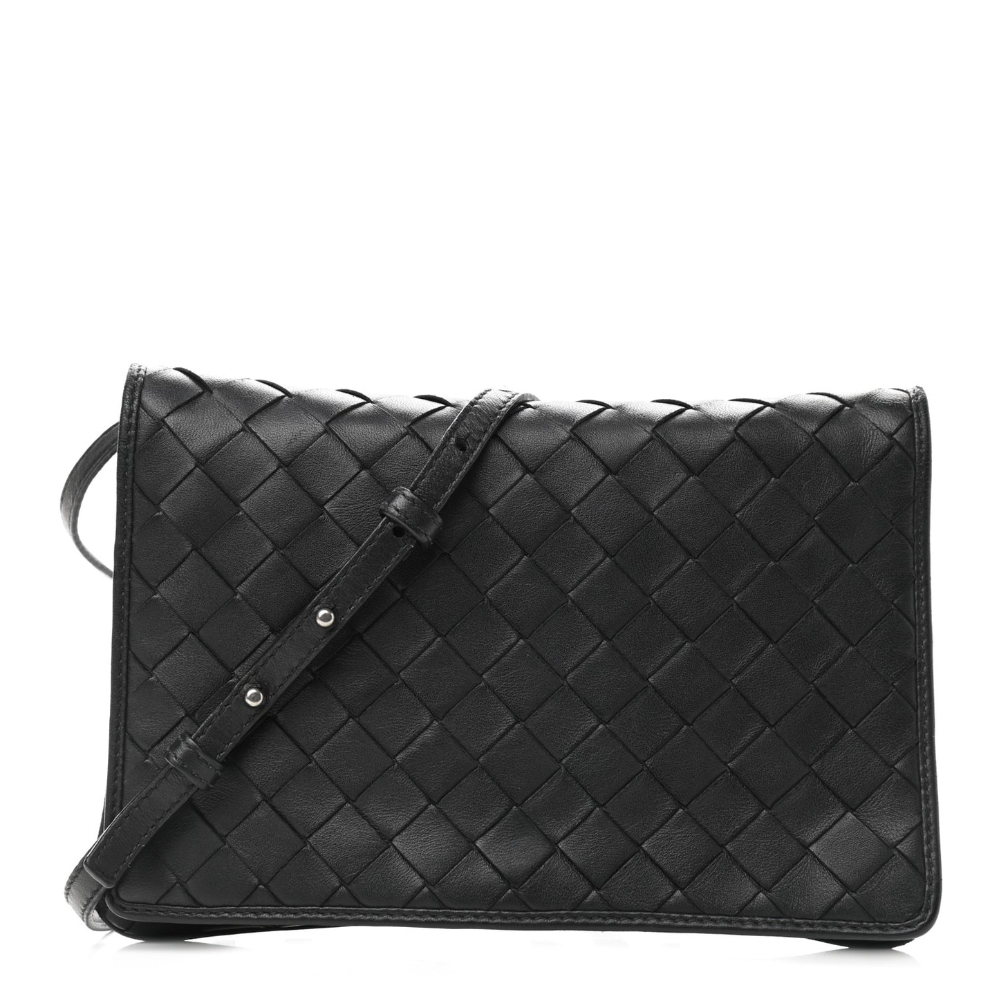 Nappa Intrecciato Crossbody Black