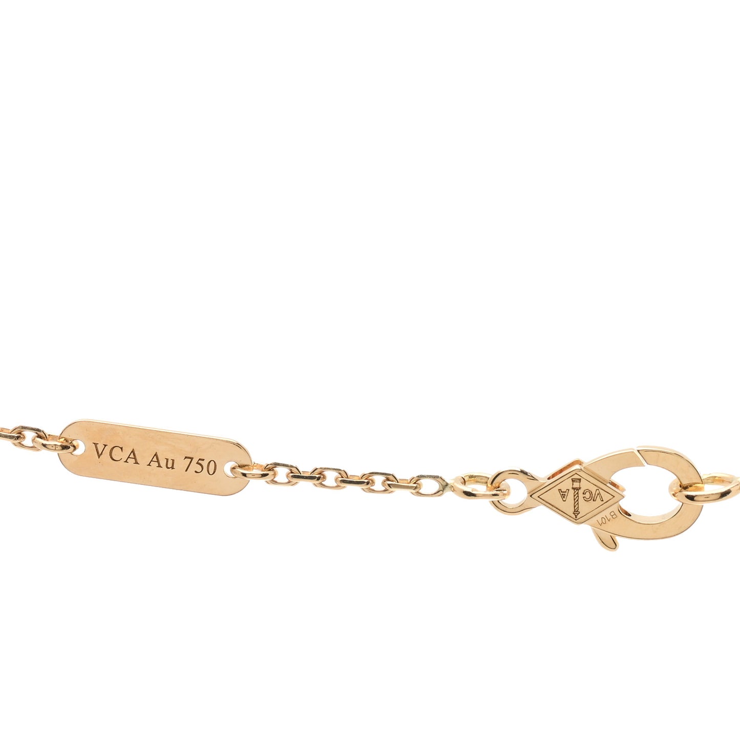 18K Yellow Gold Mother of Pearl Vintage Alhambra Pendant Necklace
