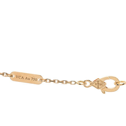 Van Cleef & Arpels 18K Yellow Gold Mother of Pearl Vintage Alhambra Pendant Necklace 3 of 4