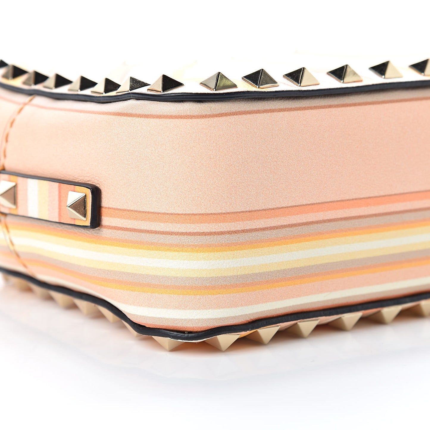 Vitello Native Couture 1975 Rockstud Camera Crossbody Bag Orange Multicolor