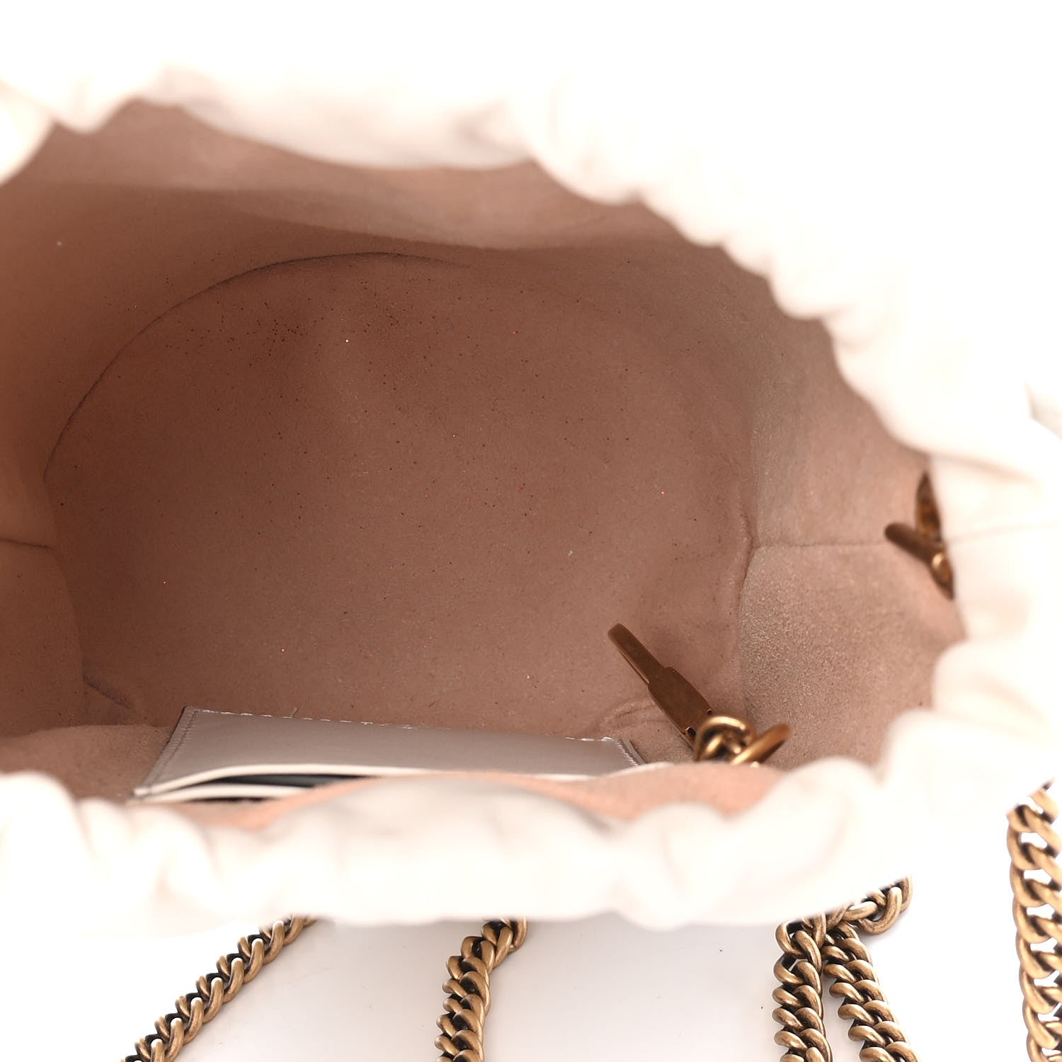Gucci Calfskin Matelasse Mini GG Marmont 2.0 Bucket Bag White 5 of 8
