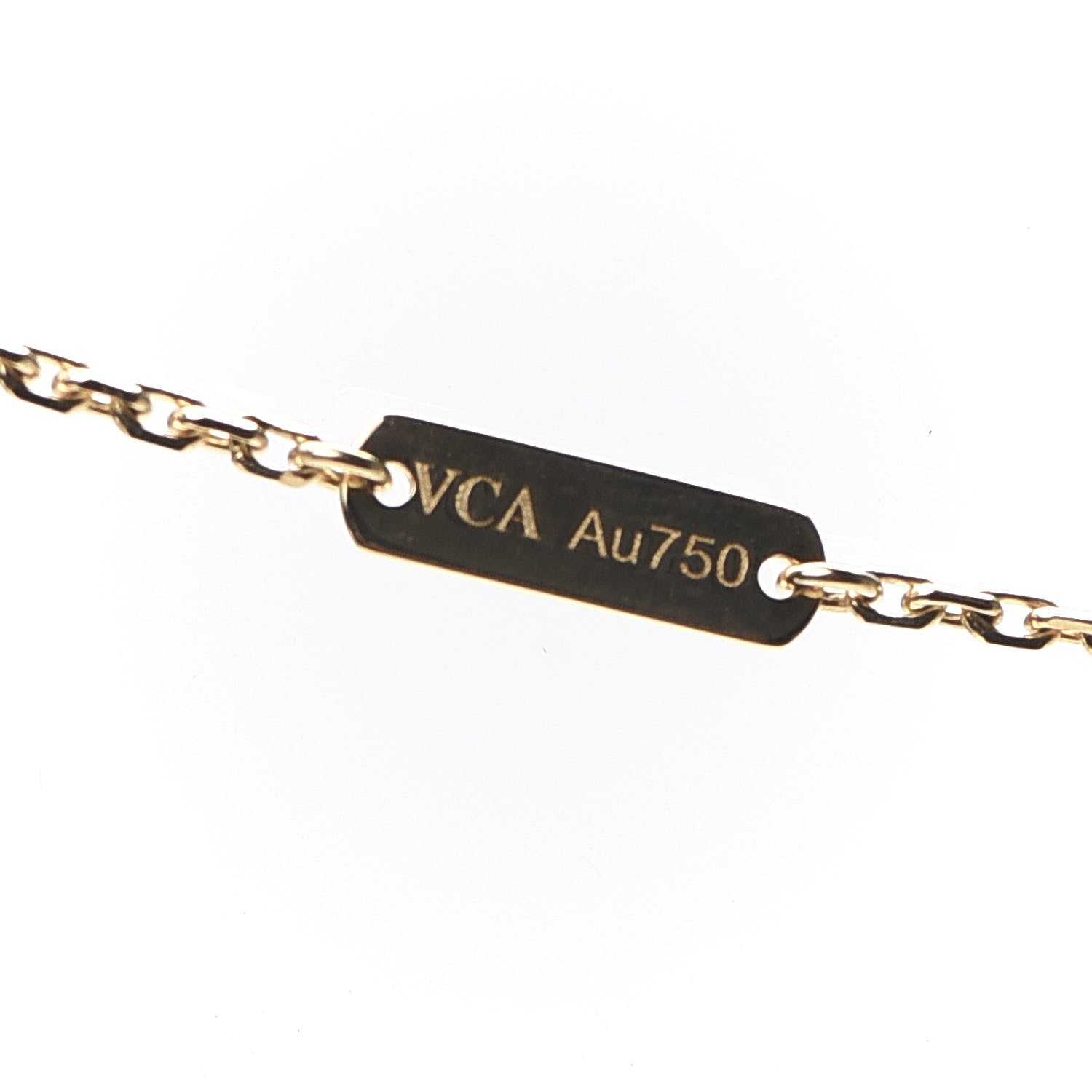 Van Cleef & Arpels 18K Yellow Gold Mother of Pearl Vintage Alhambra Pendant Necklace 6 of 8