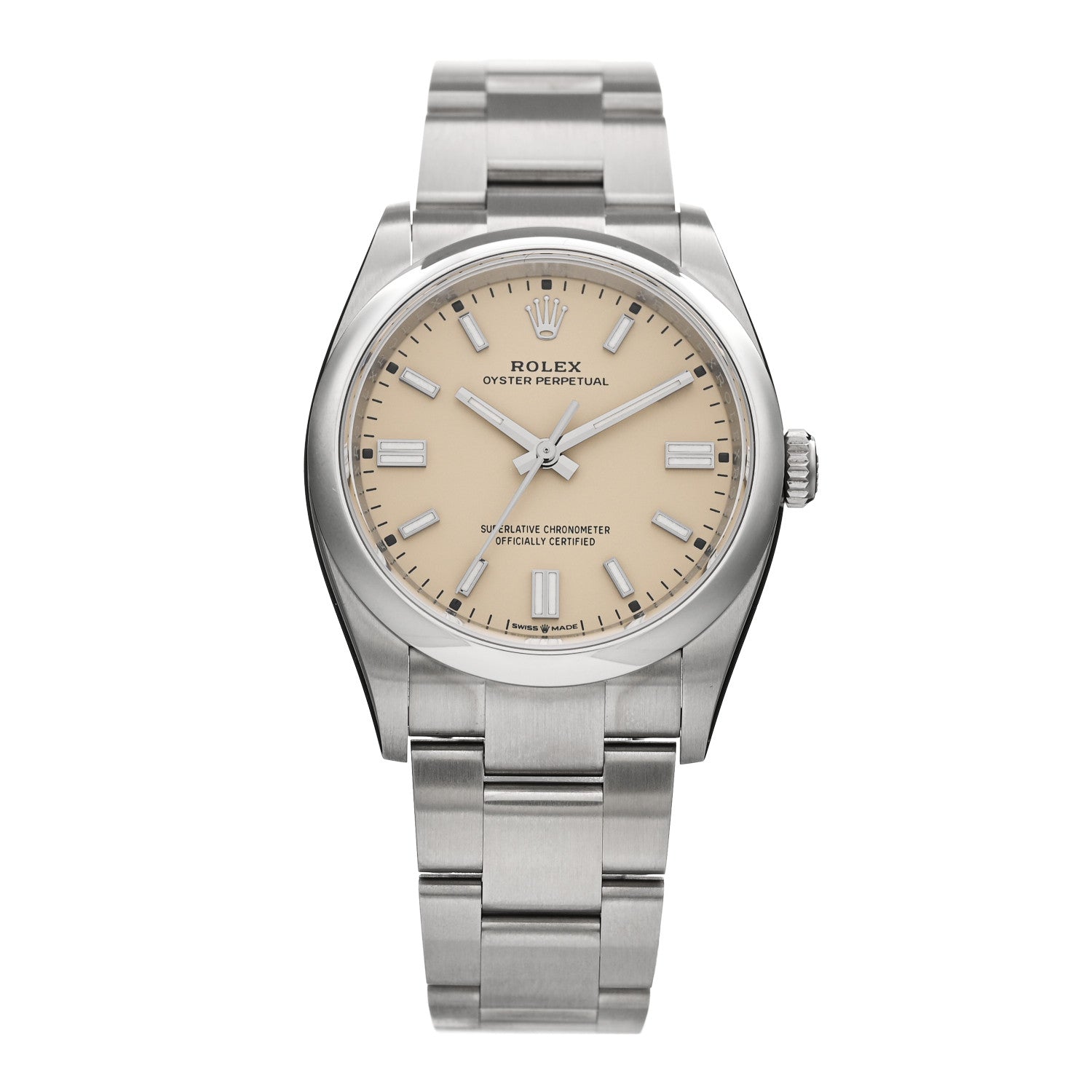 Rolex Stainless Steel 36mm Oyster Perpetual Watch Beige 126000 1 of 5