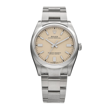 Rolex Stainless Steel 36mm Oyster Perpetual Watch Beige 126000 1 of 5