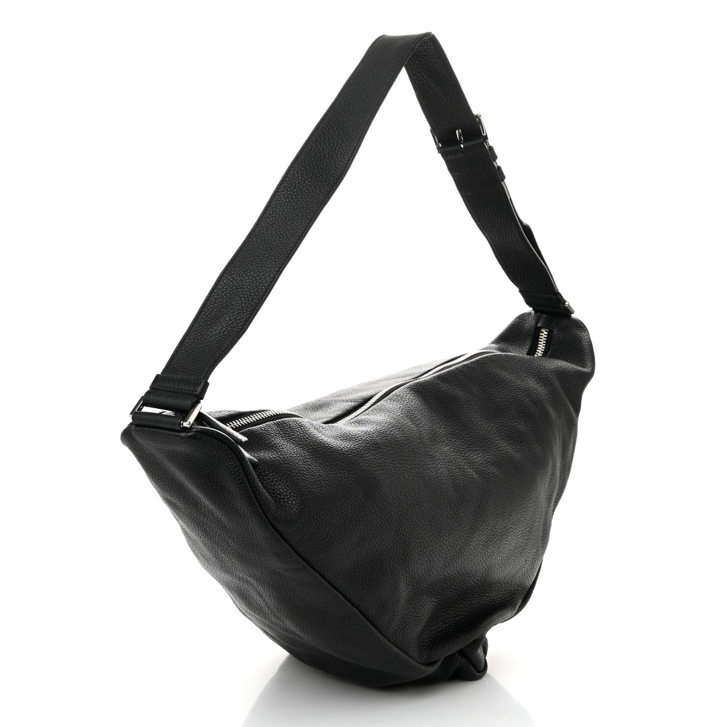 Vitello Daino Triangle Shoulder Bag Black
