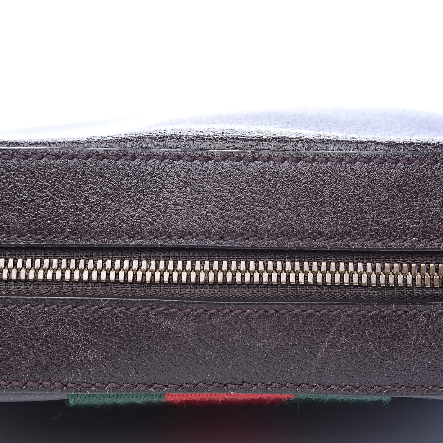 Gucci Textured Calfskin Web Small Webby Bee Shoulder Bag Brown Coffee 11 of 19