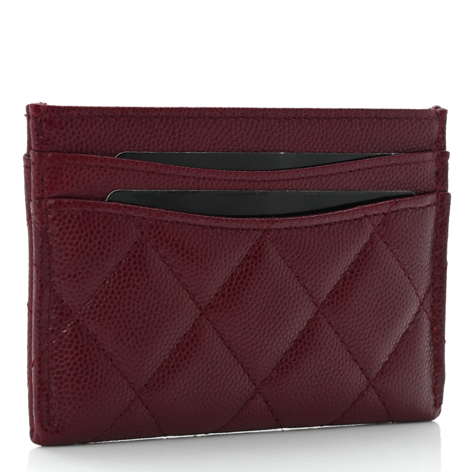 Chanel Caviar Quilted Card Holder Burgundy 3 of 9