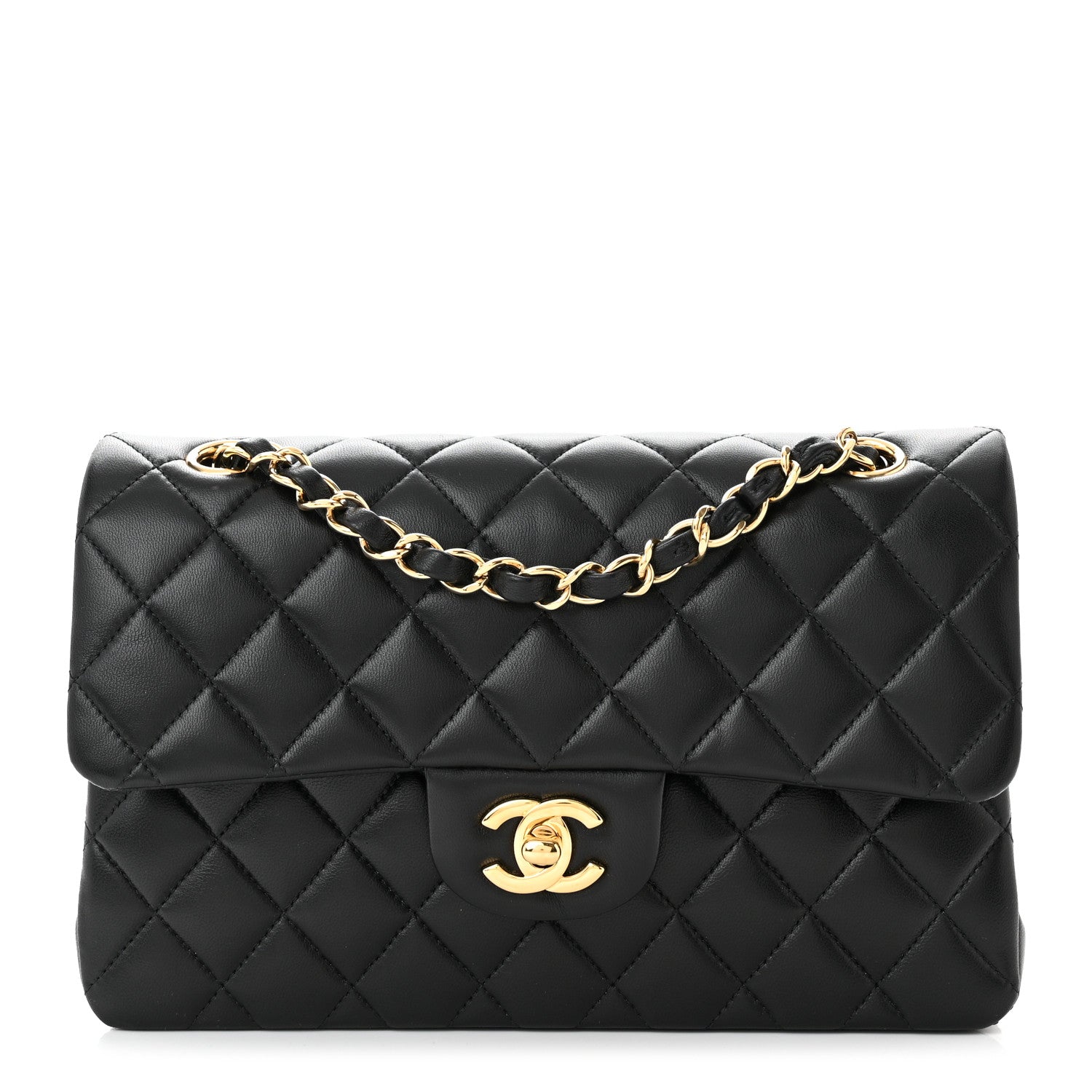 Chanel Lambskin Quilted Small Double Flap Black 1 of 10