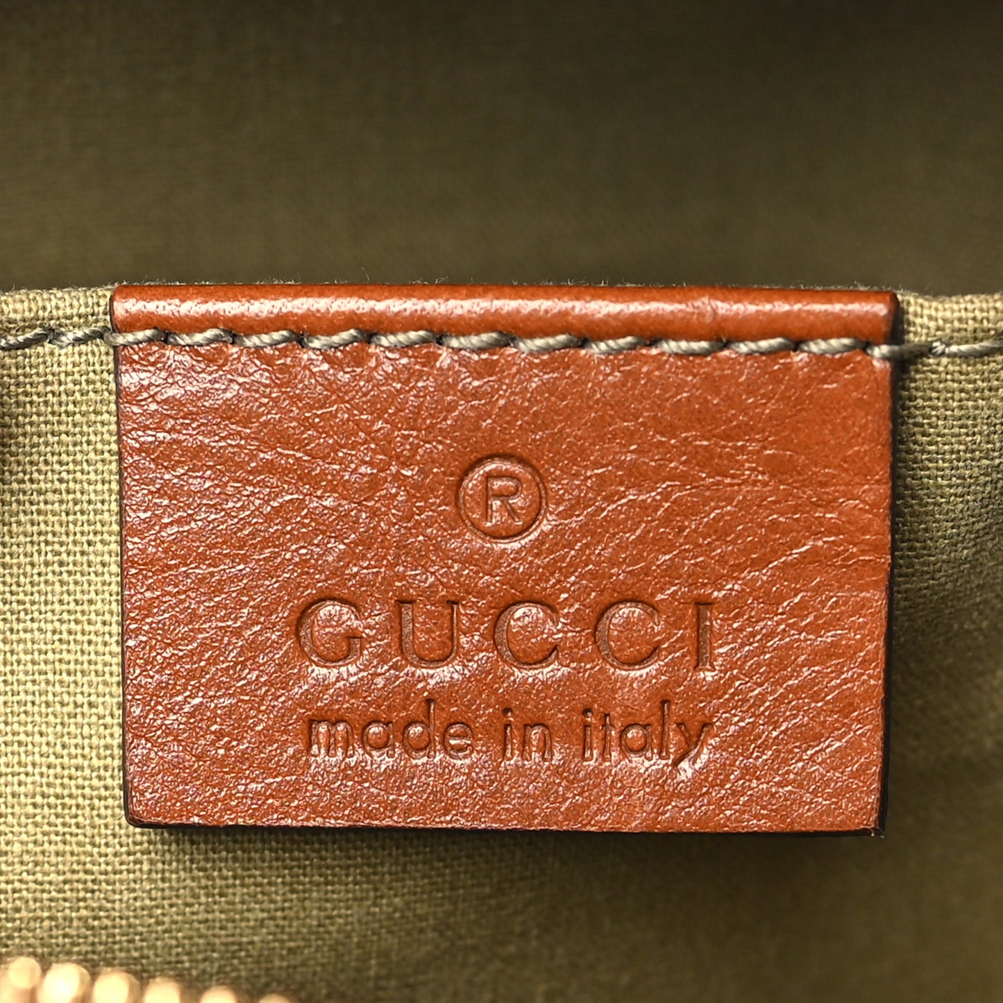 Vintage Canvas Web Shoulder Bag Sand Cuir