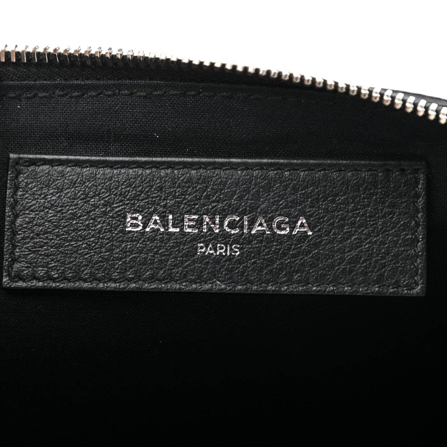 Calfskin Logo Everyday Second Bag Black White
