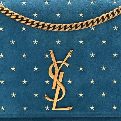 Saint Laurent Suede Star Medium Classic Monogram Kate Satchel Blue 9 of 11