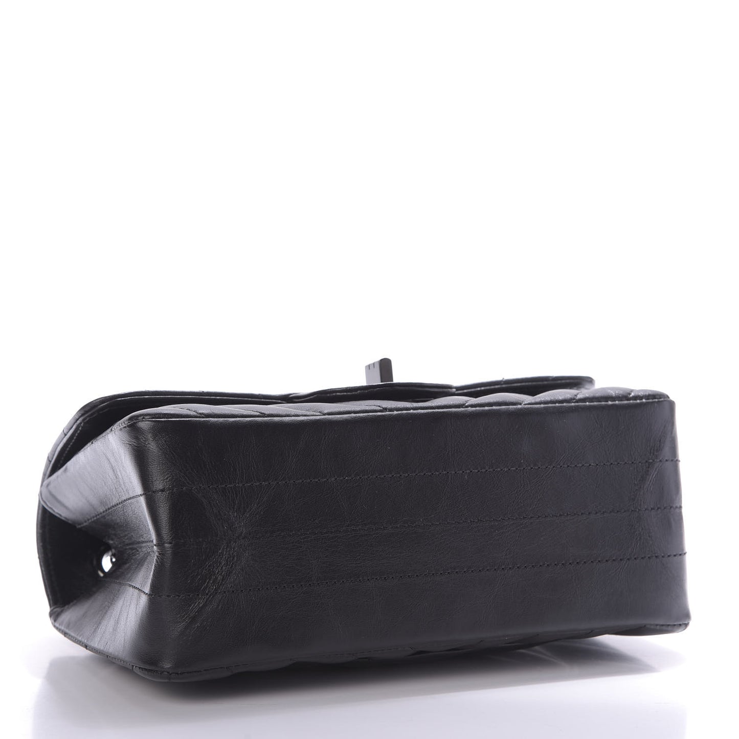 Aged Calfskin Chevron Quilted 2.55 Reissue Mini Flap So Black