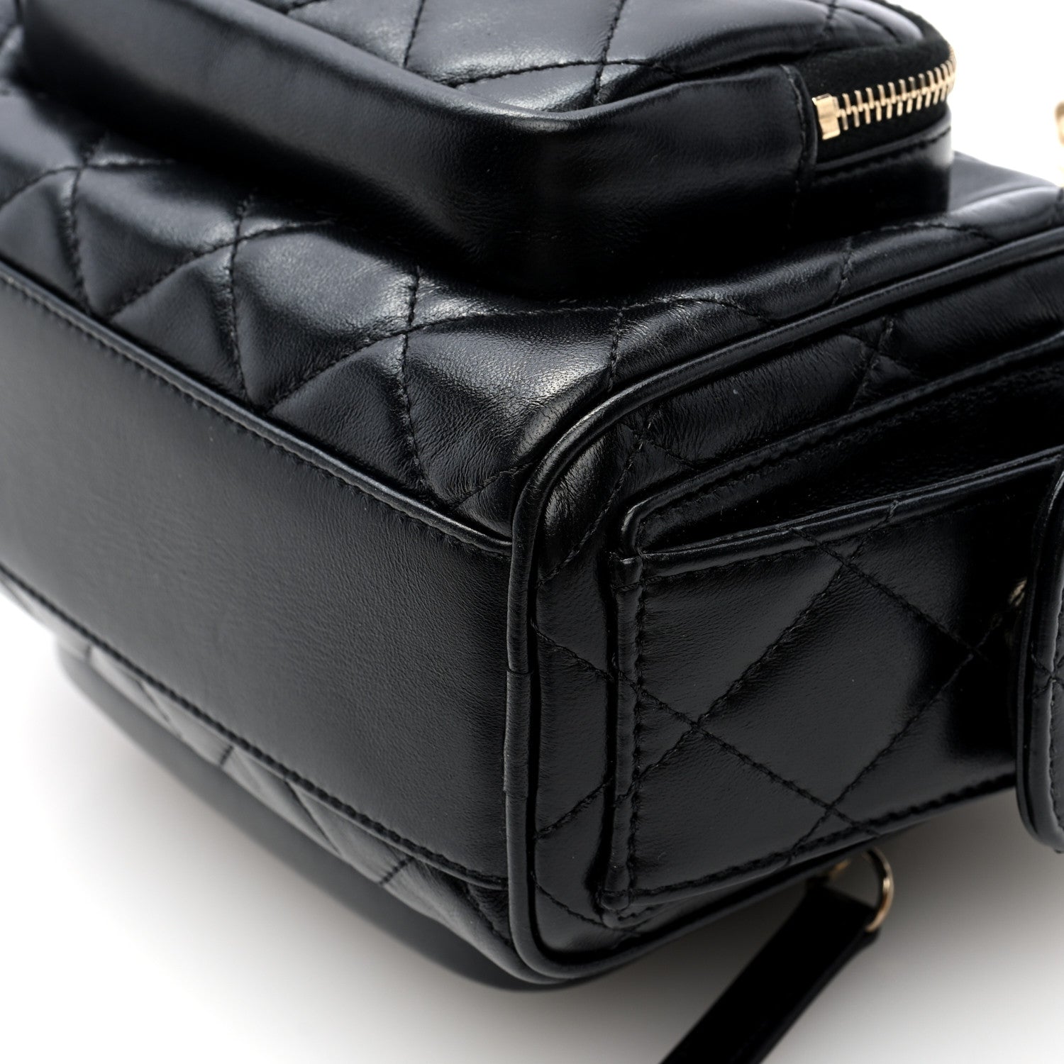 Chanel Shiny Crumpled Lambskin Quilted Small Preppy Pocket Camera